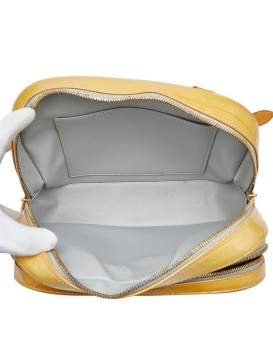 Louis Vuitton Monogram Vernis Backpack Gray Yellow Patent Leather